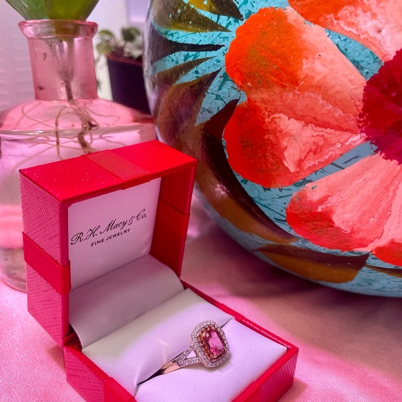 Pink Tourmaline, Diamond, and Citrine ring. - Picture 2 of 2